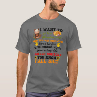 Pumpkin Spice Lovers Horror Movie Fall gift T-Shirt