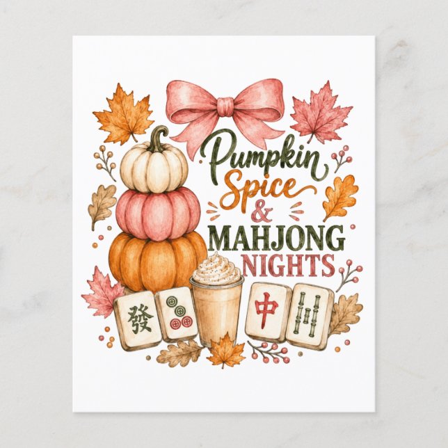 Pumpkin Spice Mahjong Nights Flyer (Front)