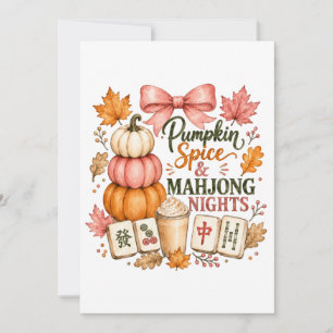 Pumpkin Spice Mahjong Nights Holiday Card