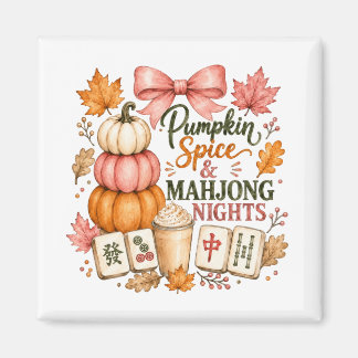 Pumpkin Spice Mahjong Nights Magnet