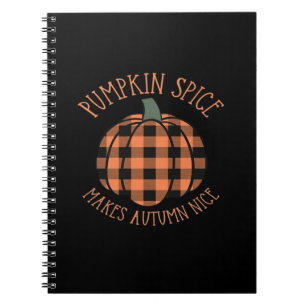 Pumpkin Spice Makes Autumn Nice Plaid Pumpkin Esse Notebook