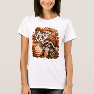 Pumpkin Spice Mama Fall Shirt, Cute Racoon Autumn T-Shirt