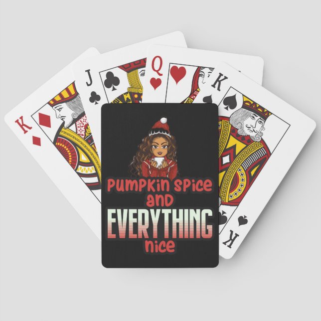 Pumpkin Spice Melanin Woman Black Girl Magic Playing Cards (Back)