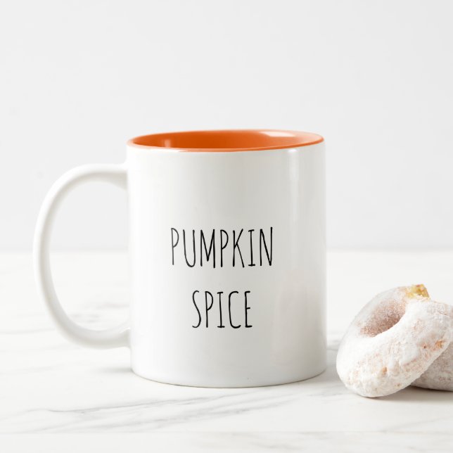 Pumpkin Spice Minimalist Coffee Mug (With Donut)