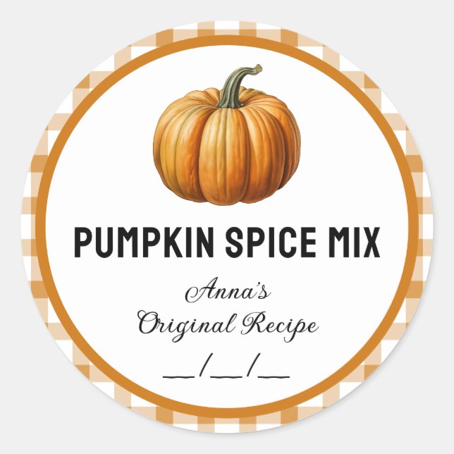 Pumpkin spice mix with chequered pattern label (Front)