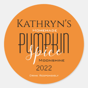 "Pumpkin Spice" Moonshine/Food/Product Label