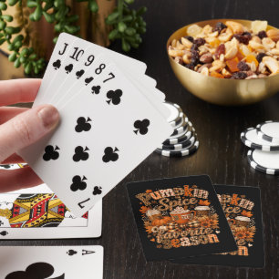 Pumpkin Spice My Favourite Season Autumn Latte Playing Cards