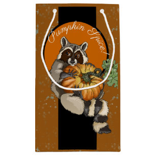 Pumpkin Spice! On a Roll Pumpkin Racoon Small Gift Bag