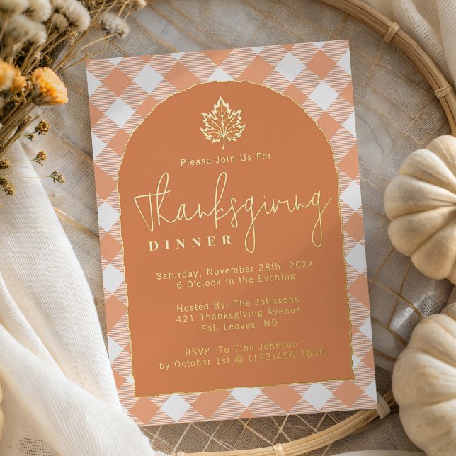 Pumpkin Spice Orange Plaid Thanksgiving Dinner (Creator Uploaded)