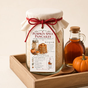 Pumpkin Spice Pancakes Recipe Mason Jar Baking Mix Gift Tags