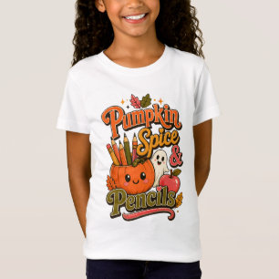 Pumpkin Spice & Pencils Cute Fall T-Shirt