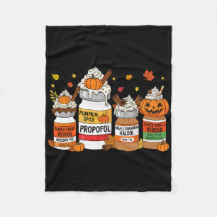 Pumpkin Spice Propofol Ativan Versed Haldol Hallow Fleece Blanket