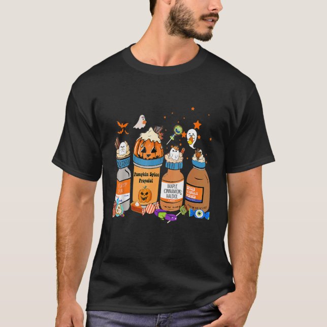 Pumpkin Spice Propofol Ativan Versed Haldol Hallow T-Shirt (Front)