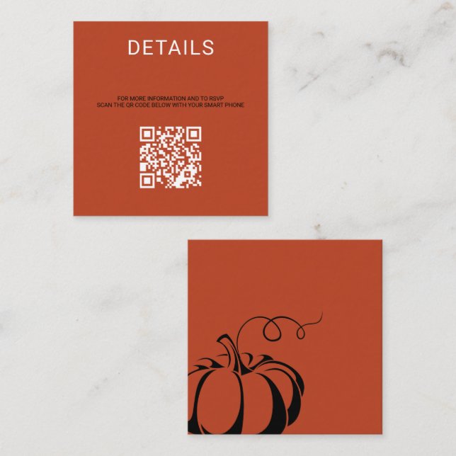Pumpkin Spice QR Code Enclosure Card (Front/Back)