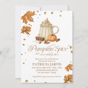 Pumpkin Spice QR Code Fall Bridal Shower Invitation