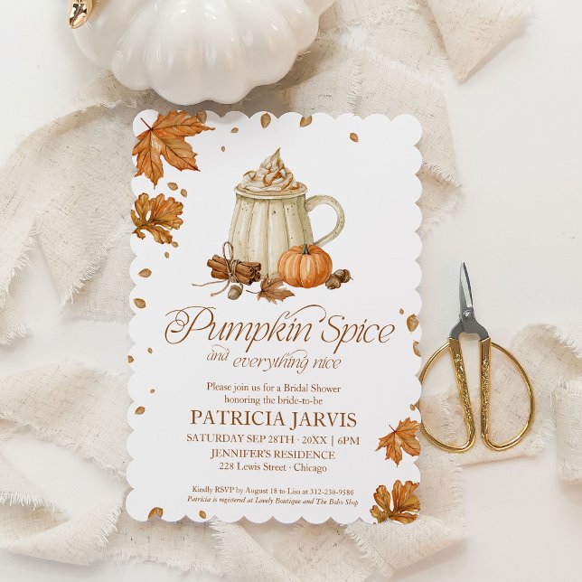 Pumpkin Spice QR Code Fall Bridal Shower Invitation (Creator Uploaded)