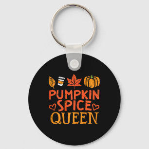 Pumpkin Spice Queen Fun Autumn Fall Season Women G Key Ring