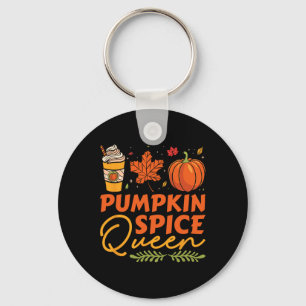 Pumpkin Spice Queen Thanksgiving Autumn Fall Key Ring