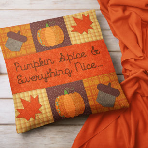 Pumpkin Spice Quilt Collage Pillow
