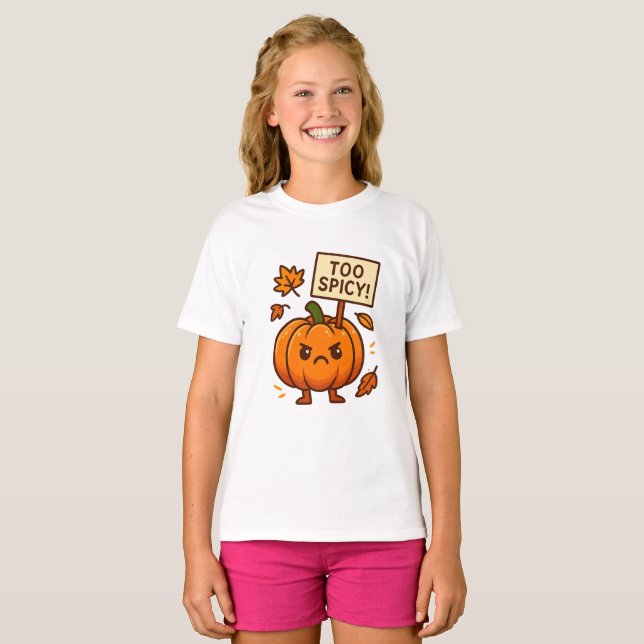 Pumpkin Spice Rebellion – Kawaii Protest Tee (Front Full)