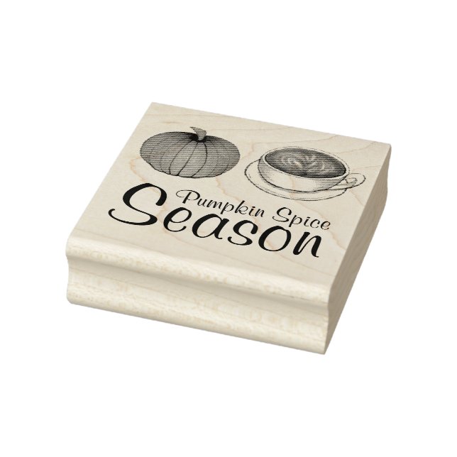 Pumpkin Spice Season Autumn Fall Latte Coffee Rubber Stamp (Stamp)