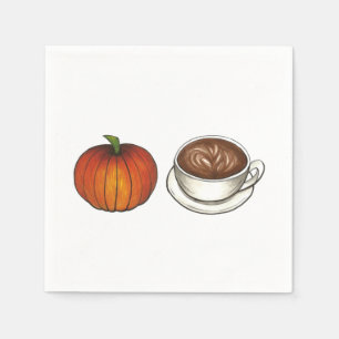 Pumpkin Spice Season Coffee Latte Autumn Fall Napkin