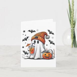 Pumpkin Spice Season Friendly Cute Ghost  Card