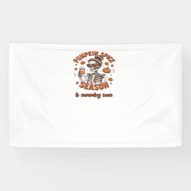 Pumpkin Spice Season is Comming Soon Halloween Fal Banner (Horizontal)