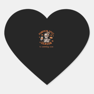 Pumpkin Spice Season is Comming Soon Halloween Fal Heart Sticker
