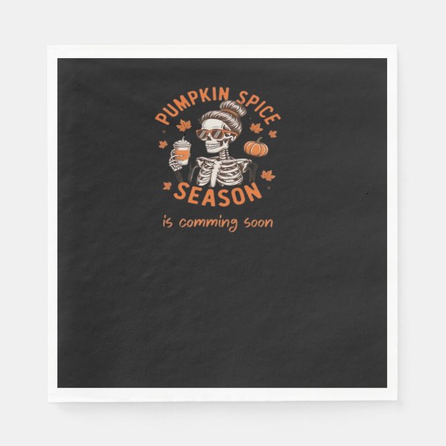 Pumpkin Spice Season is Comming Soon Halloween Fal Napkin (Front)