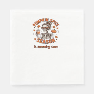Pumpkin Spice Season is Comming Soon Halloween Fal Napkin
