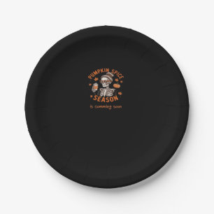 Pumpkin Spice Season is Comming Soon Halloween Fal Paper Plate