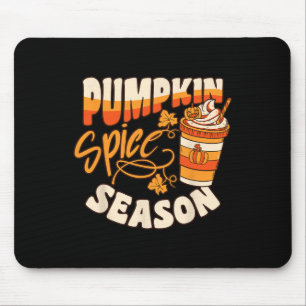 Pumpkin Spice Season Latte Coffee Fall Autumn Funn Mouse Mat