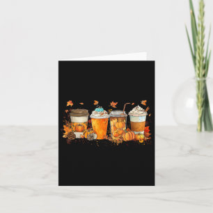 Pumpkin Spice Season Latte Coffee Lover Fall Thank Card