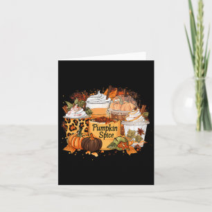 Pumpkin Spice Season Latte Coffee Lover Fall Thank Card