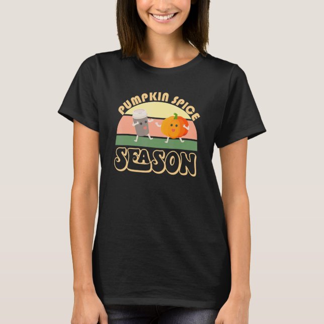 Pumpkin Spice Season Latte Fall Cute Coffee Pumpki T-Shirt (Front)