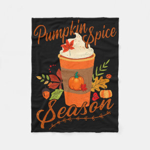 Pumpkin Spice Season Latte Fall Season Women Kids Fleece Blanket