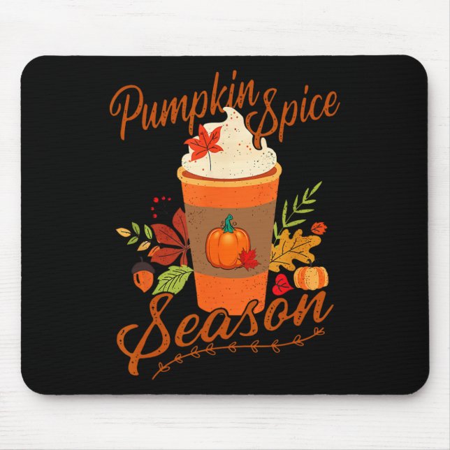 Pumpkin Spice Season Latte Fall Season Women Kids  Mouse Mat (Front)