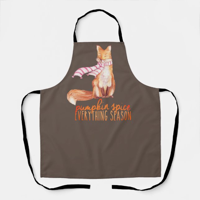 Pumpkin Spice Season Sitting Fox  Apron (Front)