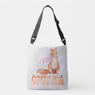 Pumpkin Spice Season Sitting Fox Crossbody Bag