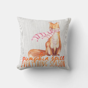 Pumpkin Spice Season Sitting Fox Cushion