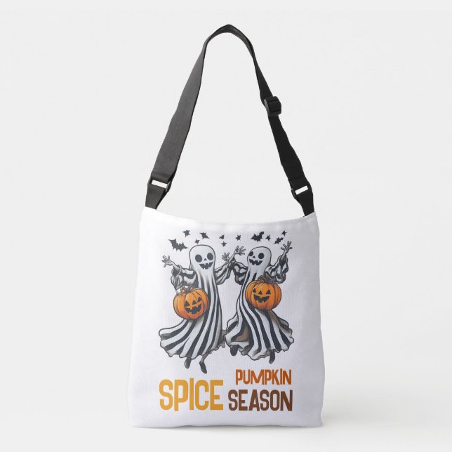 Pumpkin Spice Season - White  Crossbody Bag (Front)
