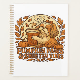Pumpkin Spice Shih Tzu Retro Autumn Vibes Essentia Planner