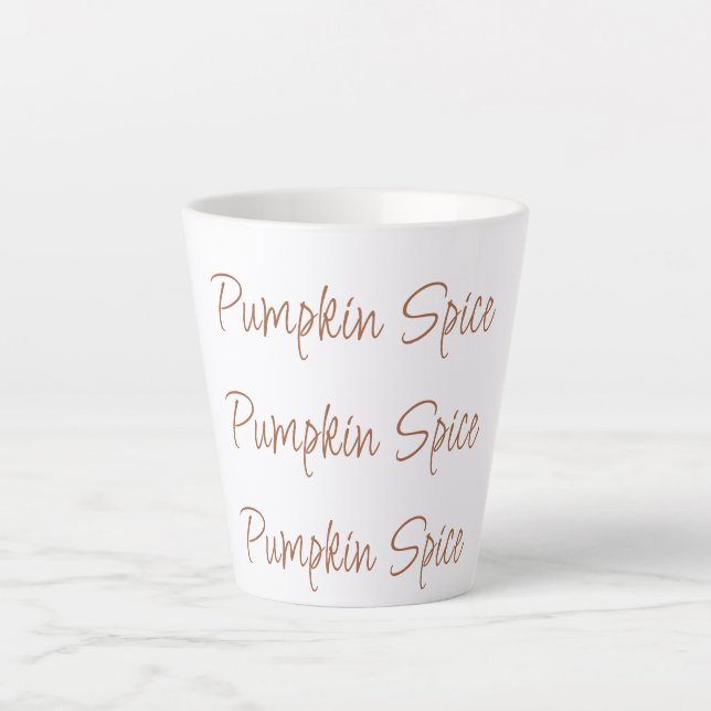 Pumpkin Spice Simple Stylish Latte Mug (Front)