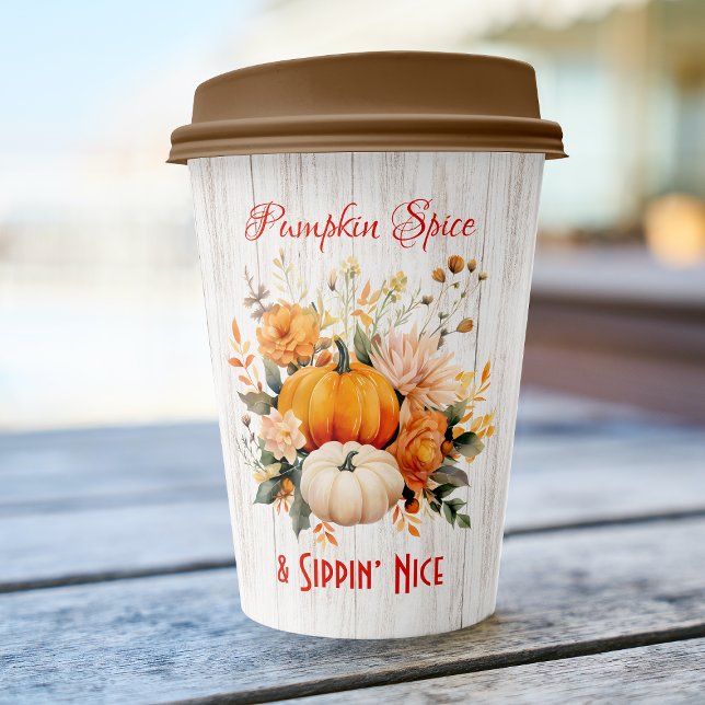 Pumpkin Spice & Sippin' Nice – Fall Paper Cups (Creator Uploaded)
