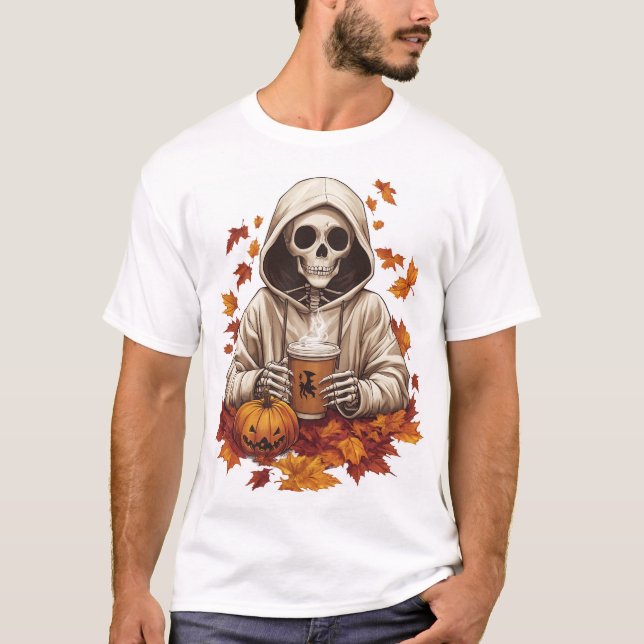 Pumpkin Spice Skeleton T-Shirt (Front)