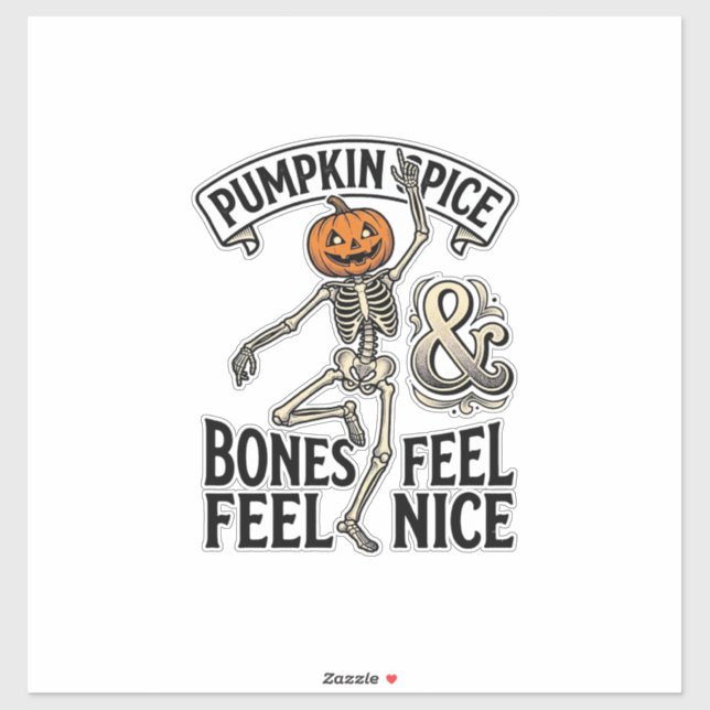 Pumpkin Spice Skeleton Vintage Halloween Dance Shi (Sheet)