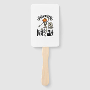 Pumpkin Spice Skeleton Vintage Halloween Dance Shi Hand Fan