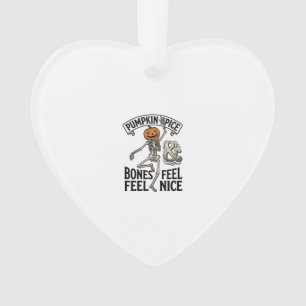 Pumpkin Spice Skeleton Vintage Halloween Dance Shi Ornament