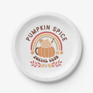 Pumpkin Spice Social Club – Cute Fall PSL  Paper Plate